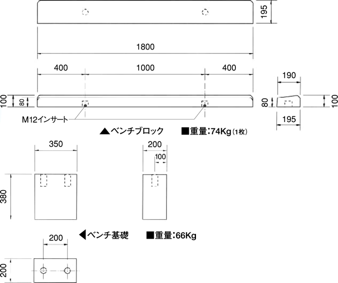 コンクリートベンチ